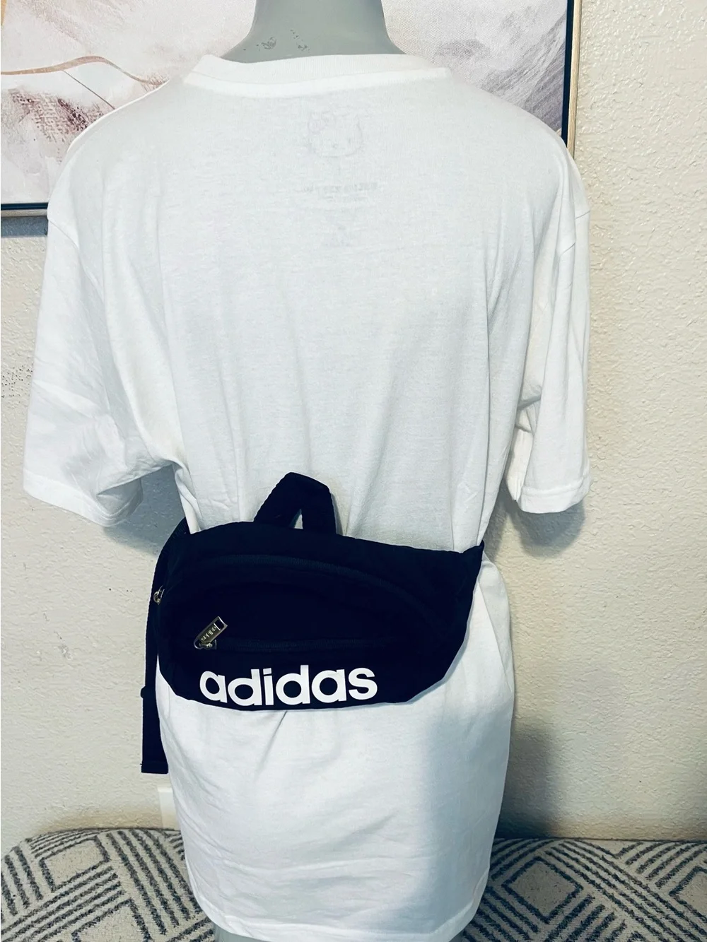 adidas Black Sling/Fanny Pack with White Logo